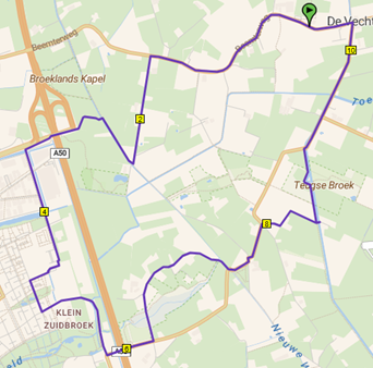 Route 10km wandelavond 1